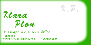 klara plon business card